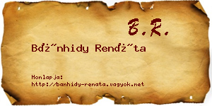 Bánhidy Renáta névjegykártya